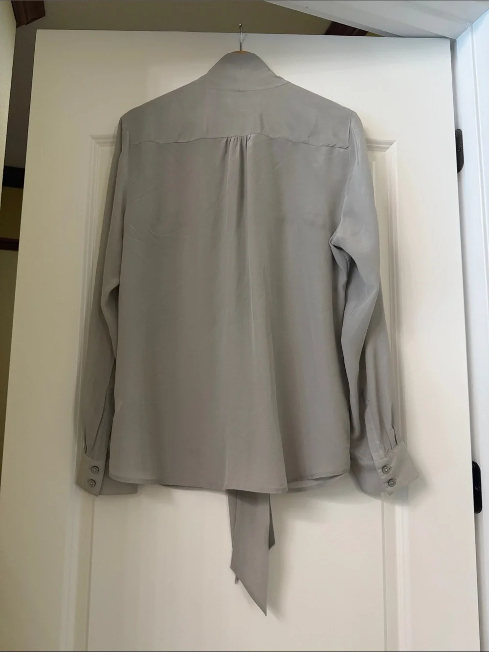 Banana Republic Light Gray Tie-Neck Dress Shirt